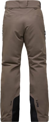 Braune Skihose mit schwarzen Einsätzen unten und RECCO- und HIPE-Logos.