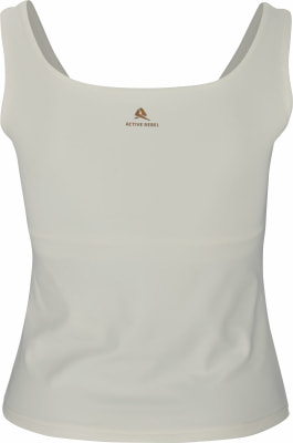 Beiges Damen-Tanktop mit ACTIVE REBEL-Logo auf der Brust. Beiges Damen-Tanktop mit ACTIVE REBEL-Logo auf der Brust.