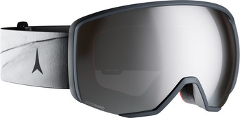 Atomic Skibrille mit grauem Rahmen und verspiegeltem Glas.