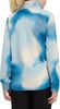 Rückansicht eines Kinder-Fleece-Pullovers mit blau-weißem Tie-Dye-Muster.
