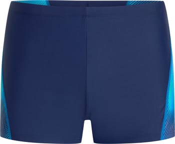 Herren dunkelblaue Badehose mit blauen Streifen an den Seiten.