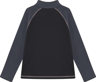 Schwarzer Pullover mit langen Ärmeln und dunkelgrauen Ärmeln und Kragen. Schwarzer Pullover mit langen Ärmeln und dunkelgrauen Ärmeln und Kragen.