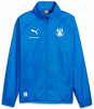Blaue Puma-Jacke mit Intersport-Logo und Teamwappen.