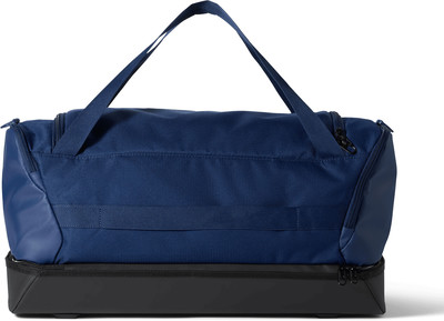 Dunkelblaue Sporttasche mit schwarzem Boden und Trägern. Dunkelblaue Sporttasche mit schwarzem Boden und Trägern.