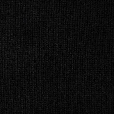 Schwarzer Strickstoff mit vertikalen Rippen und feiner Textur.