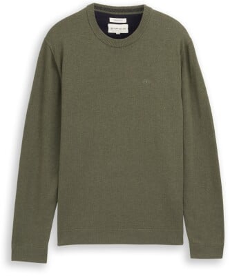 Tom Tailor Basic Crewn kötött férfi pulóver