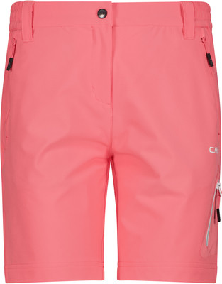 Rosa Damenshorts mit Reißverschlusstaschen und CMP-Logo. Rosa Damenshorts mit Reißverschlusstaschen und CMP-Logo.