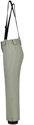 Beige Skihose mit Latz und Reißverschlüssen an den Beinen. Beige Skihose mit Latz und Reißverschlüssen an den Beinen.