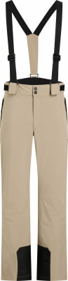 Beige Skihose mit schwarzen Hosenträgern und schwarzen Beinabschlüssen. Beige Skihose mit schwarzen Hosenträgern und schwarzen Beinabschlüssen.