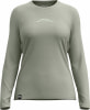 Damen-Langarmshirt in Grün mit Bergmotiv-Aufdruck.