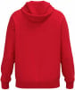 Rückansicht eines roten Hoodies ohne Aufdruck.