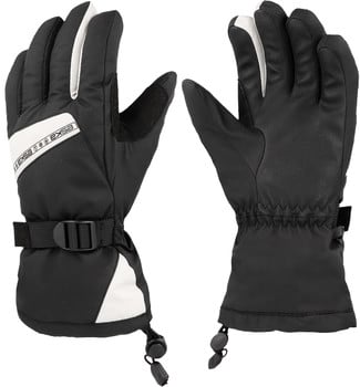 Schwarze Skihandschuhe mit weißen Akzenten und ESKA-Logo.