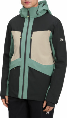 Herrenjacke mit Farbblockierung, Kapuze und durchgehendem Reißverschluss.