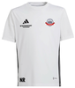 Weißes T-Shirt mit Adidas-, Intersport- und Sport Union Easberg-Logo, mit Initialen NR.