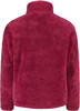 Rückansicht einer dunkelrosa Fleecejacke mit hohem Kragen.