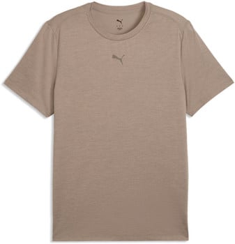 Braunes Puma-T-Shirt mit Logo auf der Brust und kleinem Detail am Rücken.