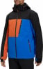 Herren-Winterjacke mit Farbblockierung, Kapuze und Logo am Ärmel.