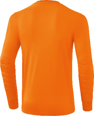 Orange Torwart-Shirt mit gepolsterten Ellbogen und Unterarmen. Orange Torwart-Shirt mit gepolsterten Ellbogen und Unterarmen.