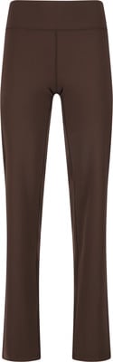 Braune Damen-Leggings mit hohem Bund und geradem Bein. Braune Damen-Leggings mit hohem Bund und geradem Bein.
