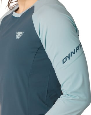 Damen Langarmshirt in Dunkelblau und Hellblau mit Logo.
