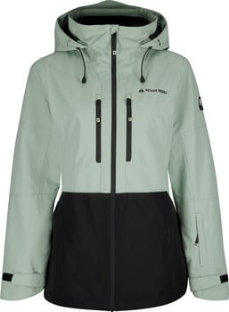 Damenjacke von Active Rebel mit Kapuze, zwei Brusttaschen und schwarzem Unterteil.