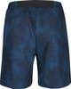 Dunkelblaue Damenshorts mit Logo auf elastischem Bund.