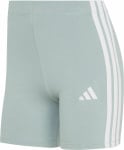 Damen-Shorts von Adidas in Hellgrün mit weißen Streifen und Logo.
