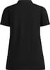 Schwarzes Herren-Poloshirt mit kurzen Ärmeln und Kragen.