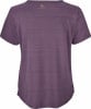 Lila T-Shirt mit kurzen Ärmeln und Streifenmuster.