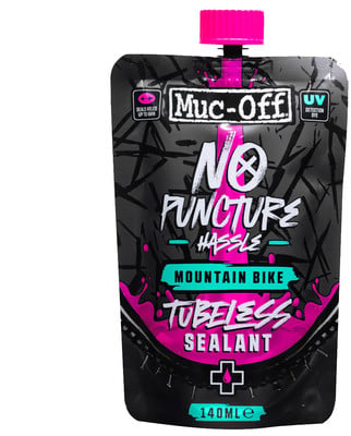 Tüte mit pinkem Verschluss für Mountainbikes, pannensicherer Dichtstoff.