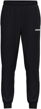 Schwarze Trainingshose mit JAKO-Logo am rechten Hosenbein.