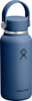 Blaue Hydro Flask Flasche mit Griff und Logo. Blaue Hydro Flask Flasche mit Griff und Logo.