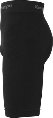Schwarze Kompressionsshorts mit Kempa-Logo am Bund.