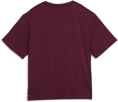 Rückansicht eines dunkelweinroten T-Shirts mit kurzen Ärmeln. Rückansicht eines dunkelweinroten T-Shirts mit kurzen Ärmeln.