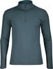 Damen-Langarmshirt in Dunkelgrau mit kurzem Reißverschluss.
