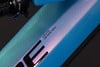 Rahmendetail eines Fahrrads mit der Aufschrift 'CREATED FOR GOOD TIMES'.