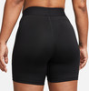 Schwarze Damen-Shorts mit hohem Bund, von hinten gezeigt.