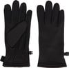 Schwarze Handschuhe mit rutschfester Handfläche und Handgelenkverschluss.
