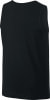 Schwarzes Tanktop von vorne mit Nahaufnahmen der Schultern.