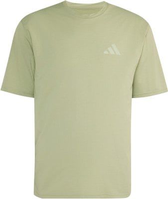 Hellgrünes T-Shirt mit kurzen Ärmeln und Adidas-Logo auf der Brust. Hellgrünes T-Shirt mit kurzen Ärmeln und Adidas-Logo auf der Brust.