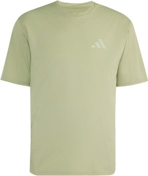 Hellgrünes T-Shirt mit kurzen Ärmeln und Adidas-Logo auf der Brust.
