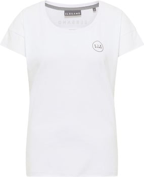 Weißes T-Shirt mit kurzen Ärmeln und Rundhalsausschnitt mit Logo.