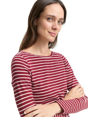 Tom Tailor Striped Boatneck női hosszú ujjú póló