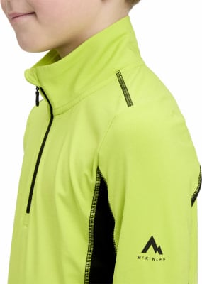 Leicht gelbe McKinley-Jacke für Jungen mit schwarzen Details und Logo. Leicht gelbe McKinley-Jacke für Jungen mit schwarzen Details und Logo.