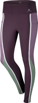 Damen-Leggings mit farbigen Streifen und Taschen, ideal für Sport.