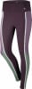 Damen-Leggings mit farbigen Streifen und Taschen, ideal für Sport.