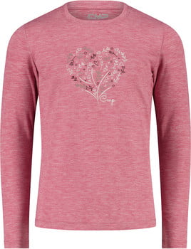 Rosa Langarmshirt mit einem Blumenherz-Aufdruck.