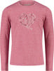 Rosa Langarmshirt mit einem Blumenherz-Aufdruck.