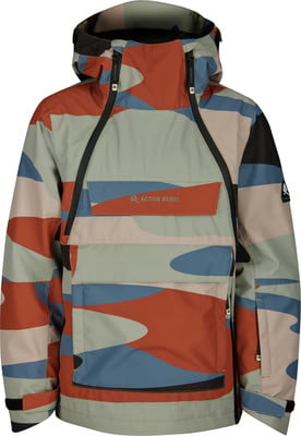 Jacke mit buntem Tarnmuster und Kapuze, mit Kängurutasche. Jacke mit buntem Tarnmuster und Kapuze, mit Kängurutasche.