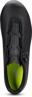 Schwarzer Scott Radschuh mit BOA-System und perforierter Spitze. Schwarzer Scott Radschuh mit BOA-System und perforierter Spitze.